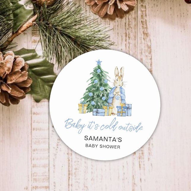 Baby es ist kalt draußen runder aufkleber (Von Creator hochgeladen)