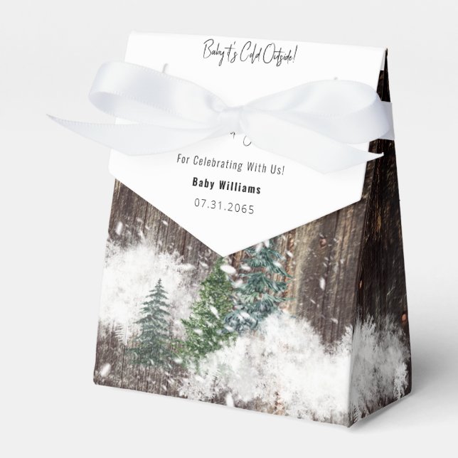 Baby Es ist kalt draußen Rustikale Babydusche Geschenkschachtel (Vorderseite)
