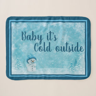 Baby Es ist kalt draußen Schneemann und Schneeflo Sherpadecke