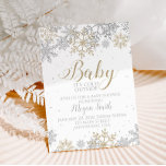 Baby Es ist kalt draußen Silver Gold Snowflake Einladung<br><div class="desc">Baby Es ist kalt Outside Baby Dusche Einladung mit Gold und Silver Glitzer Schneeflocken.</div>