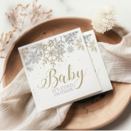 Baby Es ist kalt draußen Snowflake Babydusche Serviette