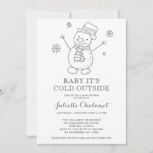 Baby Es ist kalt draußen Snowman Winter Baby Dusch Einladung