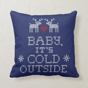 Baby, es ist kalt draußen Sweater Strick Kissen