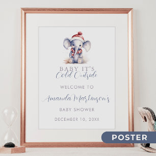 Baby es ist kalt draußen vor Elefanten Weihnachtsg Poster