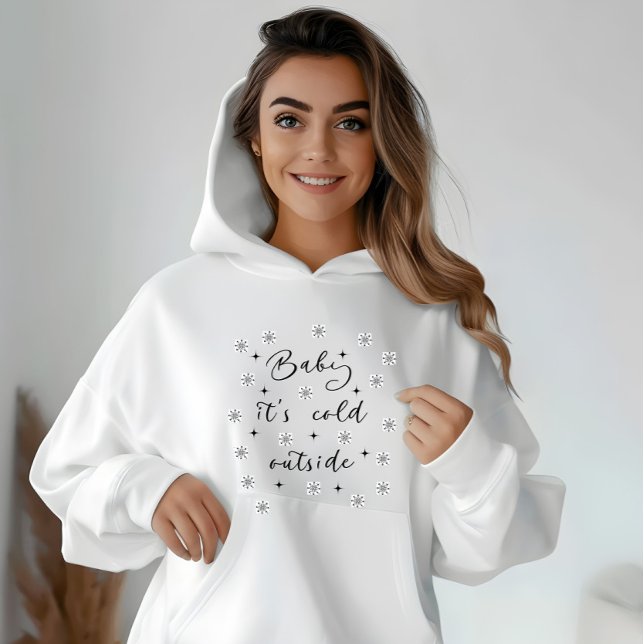 Baby Es ist kalt draußen Weihnachten Minimalistisc Hoodie (Von Creator hochgeladen)