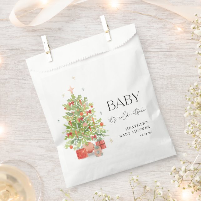 Baby Es ist kalt draußen Weihnachtsdusche Geschenktütchen (Ausgeschnitten)