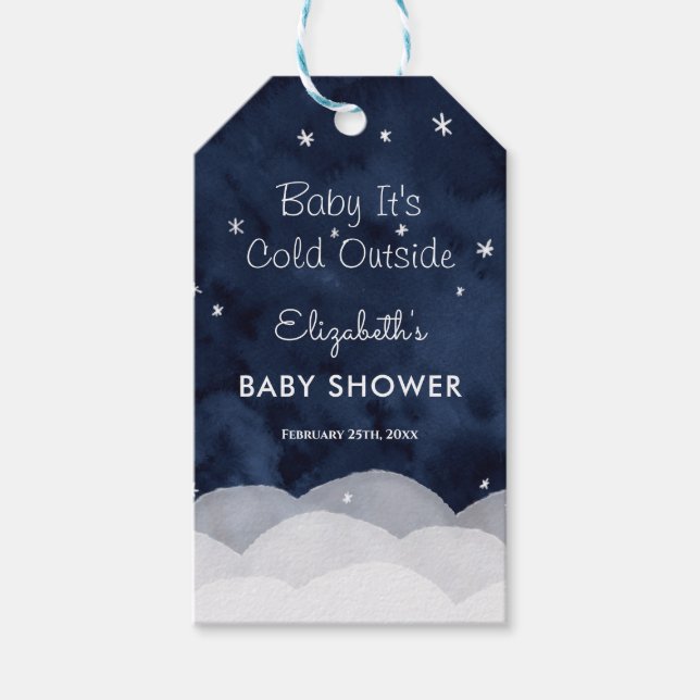 Baby Es ist kalt draußen Whimsical Baby Dusche Geschenkanhänger (Vorderseite)
