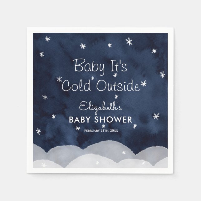 Baby Es ist kalt draußen Whimsical Baby Dusche Serviette (Vorderseite)