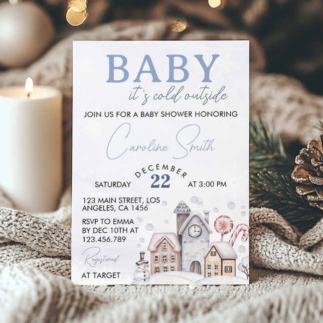 Baby Es ist kalt draußen Winter Baby Dusche Einladung (Von Creator hochgeladen)