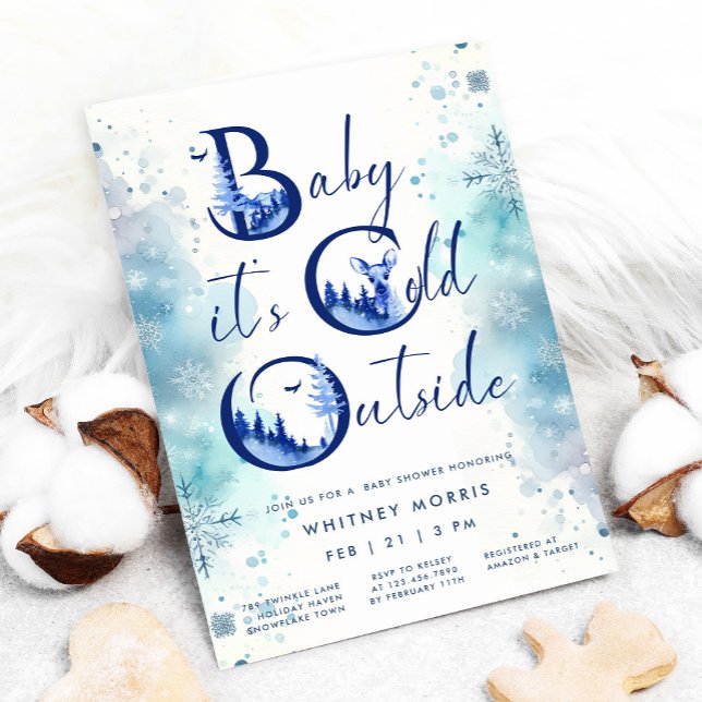 Baby Es ist kalt draußen Winter Baby Dusche Einladung (Von Creator hochgeladen)