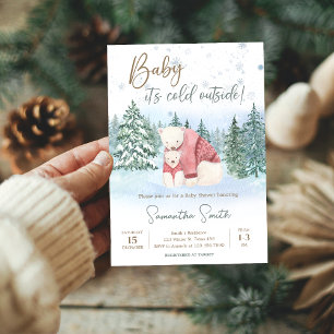 Baby Es ist kalt draußen Winter Baby Dusche Einladung