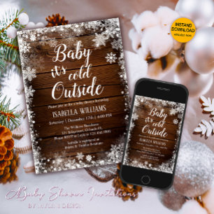 Baby es ist kalt draußen Winter Baby Dusche Einladung