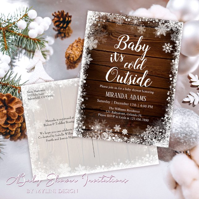 Baby es ist kalt draußen Winter Baby Dusche Einladungspostkarte (Von Creator hochgeladen)