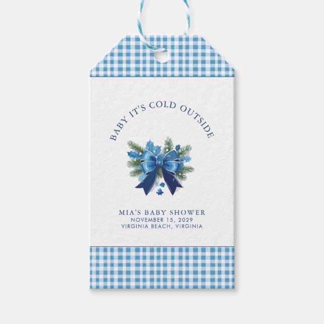 Baby Es ist kalt draußen Winter Baby Dusche Geschenkanhänger (Vorderseite)