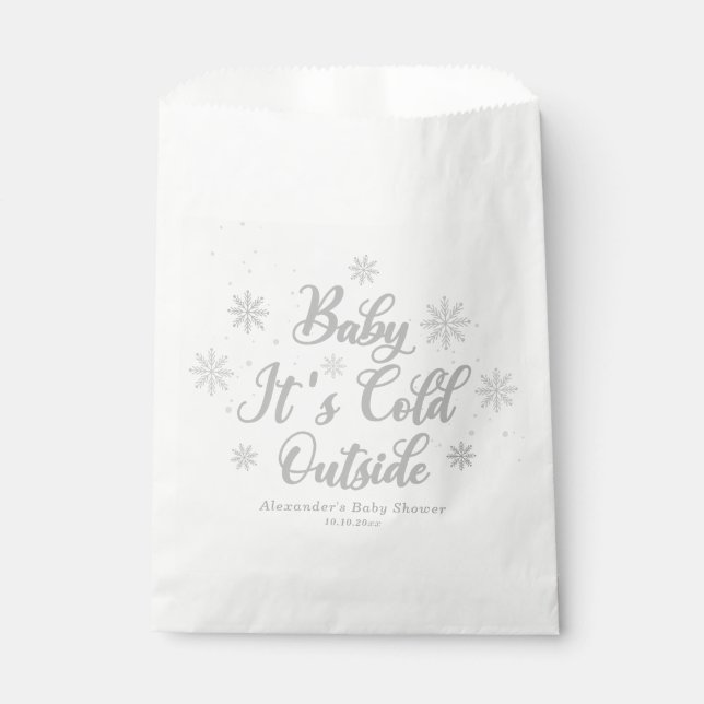 Baby Es ist kalt draußen Winter Baby Dusche Geschenktütchen (Vorderseite)