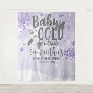 Baby Es ist kalt draußen Winter Baby Dusche Hinter Wandteppich