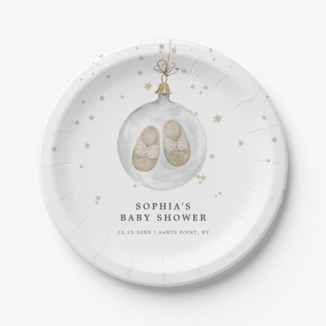 Baby es ist kalt draußen Winter Baby Dusche Pappteller (Vorderseite)