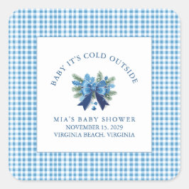 Baby Es ist kalt draußen Winter Baby Dusche Quadratischer Aufkleber