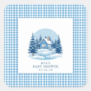Baby Es ist kalt draußen Winter Baby Dusche Quadratischer Aufkleber