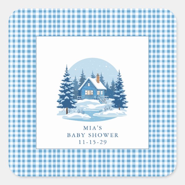 Baby Es ist kalt draußen Winter Baby Dusche Quadratischer Aufkleber (Vorderseite)