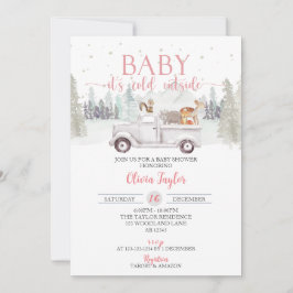 Baby Es ist kalt draußen, Winter Baby Girl Dusche Einladung