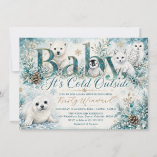 Baby, es ist kalt draußen Winter-Baby-Party Einladung