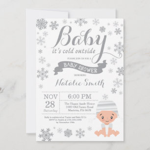 Baby, es ist kalt draußen Winter-Baby-Party Einladung