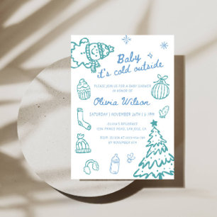 Baby, es ist kalt draußen Winter-Baby-Shower-Party Einladung