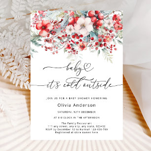 Baby es ist kalt draußen Winter Floral Baby Dusche Einladung