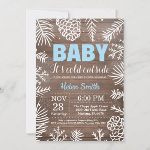 Baby, es ist kalt draußen Winter Junge Baby Shower Einladung