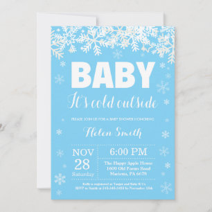 Baby, es ist kalt draußen Winter Junge Baby Shower Einladung