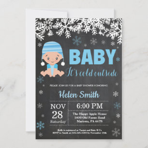 Baby, es ist kalt draußen Winter Junge Baby Shower Einladung