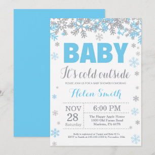 Baby, es ist kalt draußen Winter Junge Baby Shower Einladung