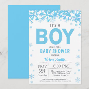 Baby, es ist kalt draußen Winter Junge Baby Shower Einladung