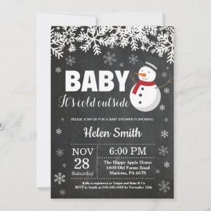 Baby, es ist kalt draußen Winter Schneemann Baby S Einladung