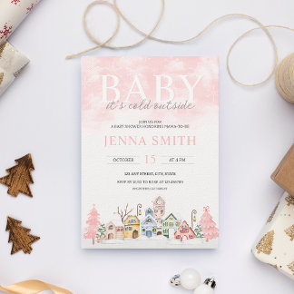 Baby Es ist kalt draußen Winter Wunderland Dusche Einladung