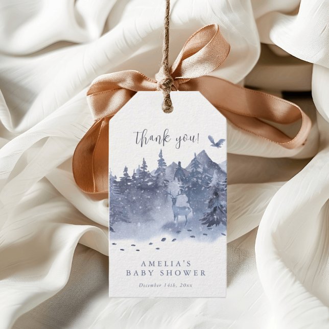 Baby Es ist kalt draußen Winterschneewald Hirsche Geschenkanhänger (Von Creator hochgeladen)