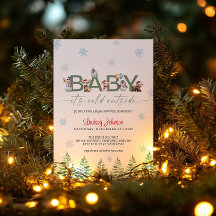 Baby, es ist kalt draußen Wintertier-Baby-Party