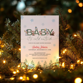 Baby, es ist kalt draußen Wintertier-Baby-Party Einladung