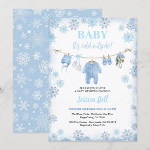 Baby Es ist kalt Outside Baby Dusche Blue Winter Einladung