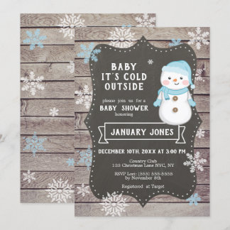 Baby Es ist kalt Outside Baby Dusche, Snowman Einladung