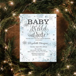 Baby Es ist kalt Outside Snowflakes Babydusche Einladung