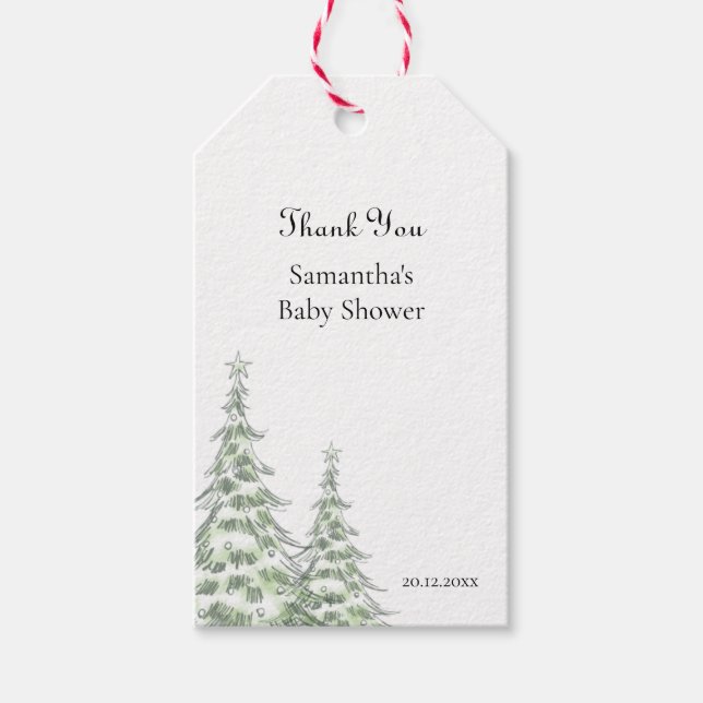 Baby Es ist kalt Outside Winter Babydusche Danke Geschenkanhänger (Vorderseite)