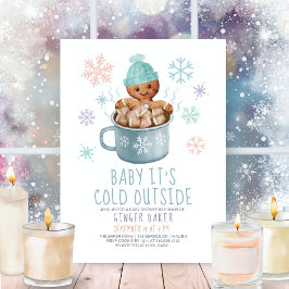 Baby Es ist kalte Cookies & Cocoa Boy Baby Dusche Einladung
