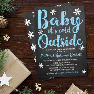 Baby Es ist kalte Outside Boys Winter Baby Dusche Einladung
