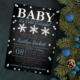 Baby Es ist kalte Outside Boys Winter Baby Dusche Folieneinladung