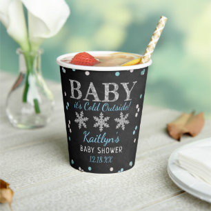 Baby Es ist kalte Outside Boys Winter Baby Dusche Pappbecher