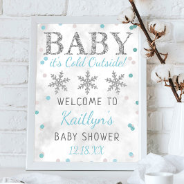 Baby Es ist kalte Outside Boys Winter Baby Dusche Poster