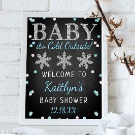 Baby Es ist kalte Outside Boys Winter Baby Dusche Poster