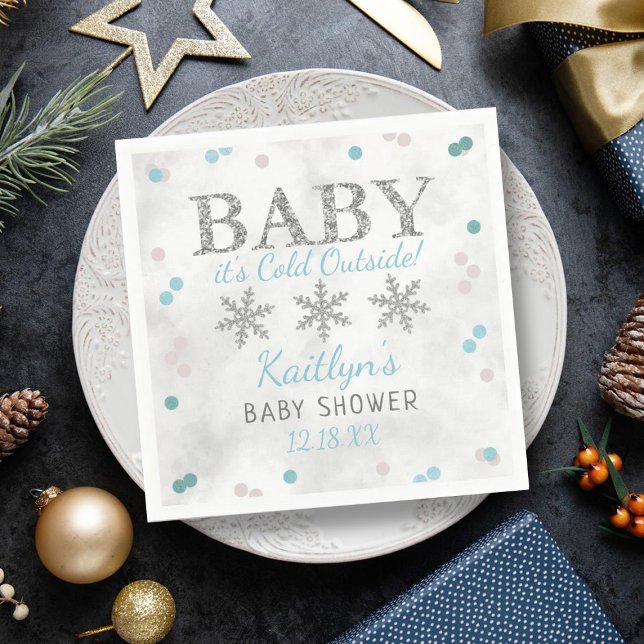 Baby Es ist kalte Outside Boys Winter Baby Dusche Serviette (Von Creator hochgeladen)
